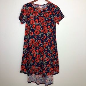 Lularoe Carly Dress XXS Rose Print A Line Dress